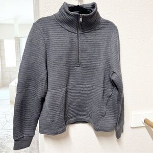 ATHLETA Ottoman Rib Sweatshirt Gray Large EUC